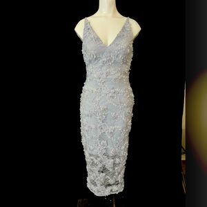 Elegant Light Blue Lace Dress